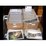 A box containing foreign topographical postcards,