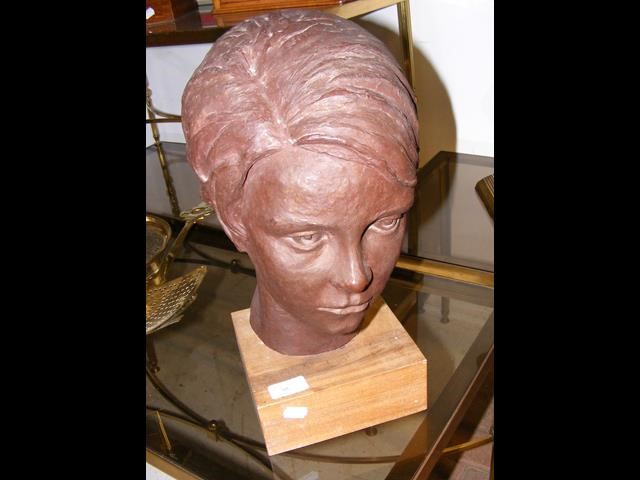 A 41cm high plaster bust