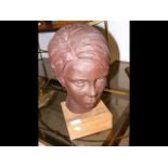 A 41cm high plaster bust