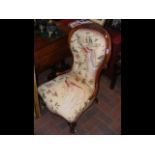 Victorian easy chair with button back