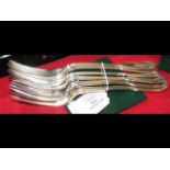 Six silver dining forks - 17.5 troy oz