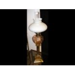 Antique Victorian oil lamp - 72cm high