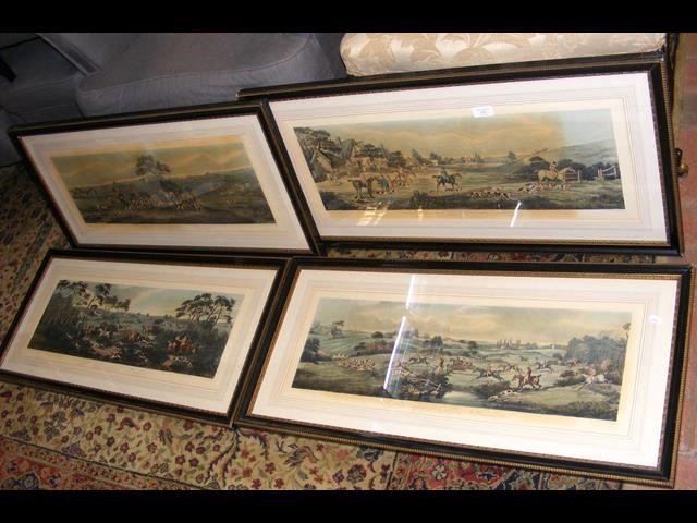 A set of four hunting prints