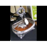 A silver condiment tray