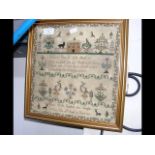 Antique sampler dated 1883