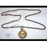 A 9ct gold pocket watch with separate second hand