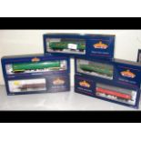 Five boxed Bachmann carriages