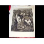 ATTRIBUTED TO ROBIN TANNER - an etching of Christm