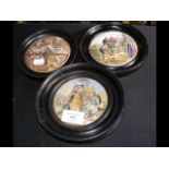 Three Pratt ware pot lids