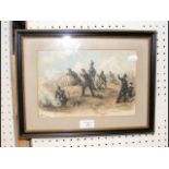 Watercolour of a military engagement - dated 1855