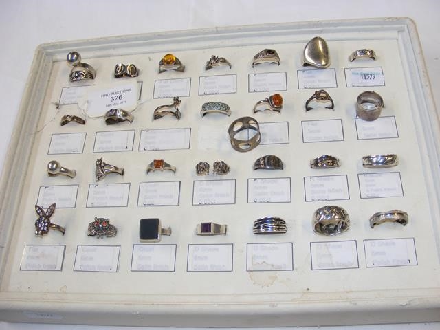 Thirty silver rings