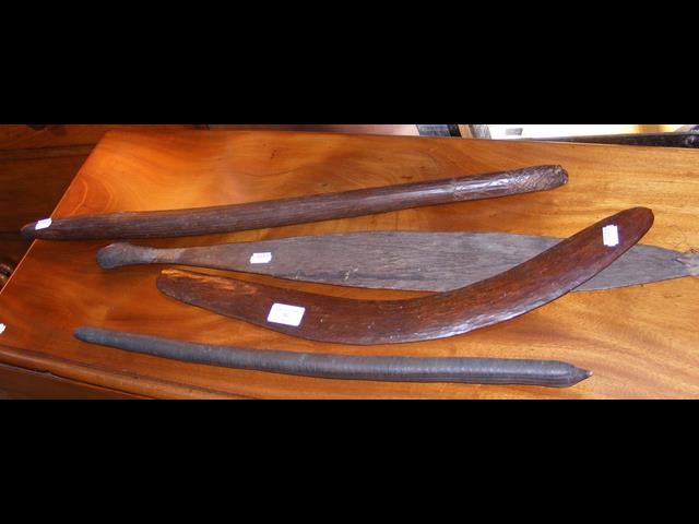 An old Aboriginal boomerang, club, etc.