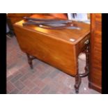 Antique drop-leaf table with single drawer