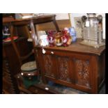 Small oak blanket chest, together with an occasion