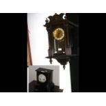 Antique wall clock, together with mantel clock