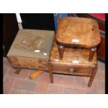 A small antique stool and two others