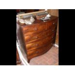 A 19th century mahogany bow front chest of drawers