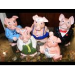 Five piece NatWest Piggy Bank Set by Wade