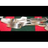 Six silver forks - 9.9oz