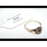 A 9ct gold sapphire ring