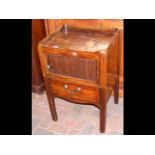 Antique mahogany tambour fronted commode