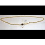 A lady's pearl necklace with 9ct gold clasp