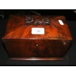 A Victorian sarcophagus shaped tea caddy