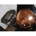 A very large Victorian copper lid - 56cm diameter,