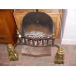 A decorative cast metal and brass fire basket - 78