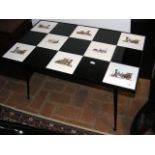 A 1960's retro tiled top table - 77cm x 46cm