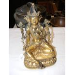 A large Sino-Tibetan gilt bronze statue of a Buddh