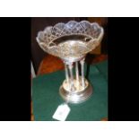 An elegant silver and cut glass comport, with colu