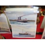 M.G PEARSON - a pair of watercolours - Paddle steamers -