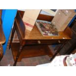 Victorian mahogany washstand with single drawer to