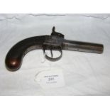 Octagonal barrelled pocket pistol with wooden grip