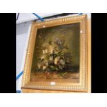 Antique still life - oil on canvas - in gilt frame