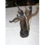 An antique bronze of Indian dancer - 19cm high