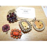 Seed pearl brooches etc