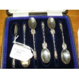 A Victorian cased set of six silver coffee spoons