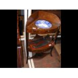 Georgian washstand with blue ceramic bowl