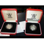 2002 and 2003 Royal Mint Uncirculated Piedfort £1