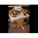 Antique marble top washstand with single drawer