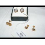 A pair of 9ct gold earrings and one other pair