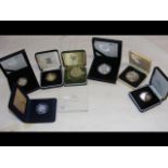 Seven Royal Mint Proof Coins, including 1998 Piedf