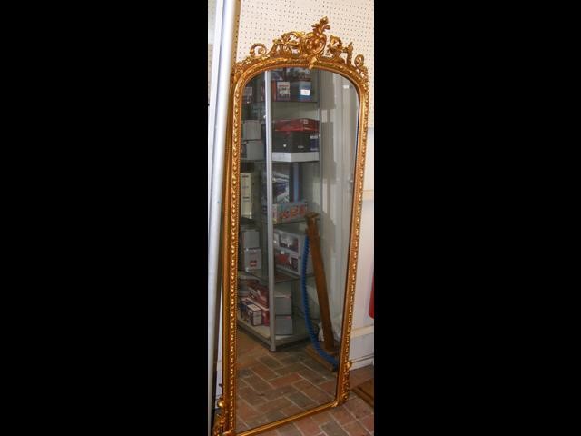 Elegant gilt framed antique hall mirror - 184cm x