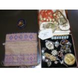 Various collectables, including lady's evening bag