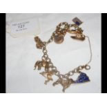 A 9ct gold charm bracelet