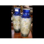 A pair of 31cm high Royal Doulton stoneware vases