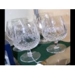 A set of four Waterford 'Colleen' cut glass brandy balloons