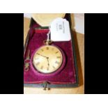 An 18ct gold pocket watch in presentation case